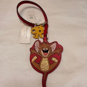 Kate Spade Red and Gold Mouse Bag Charm